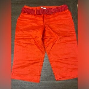Georgiana by Naji Ref 100% Linen Capri  Pants plus size 1X W/Belt
NWT